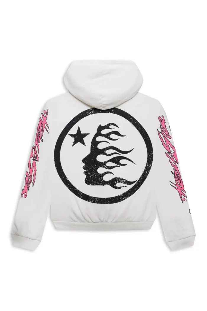 Hellstar Records Glitter Zip-Up – White
