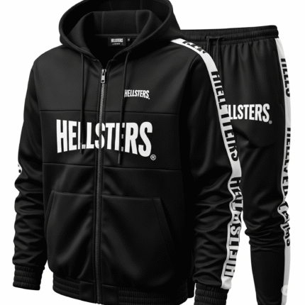 hell star tracksuits Black