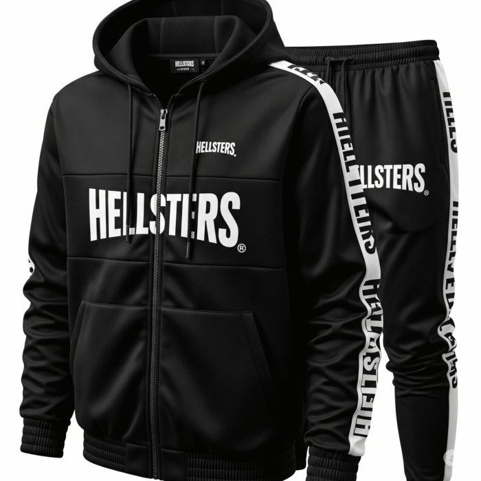 hell star tracksuits Black