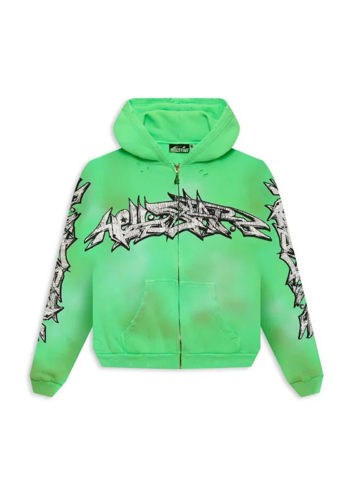 Hellstar Graffiti Zip-Up – Green
